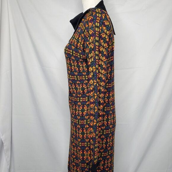 NICOLE MILLER sweater dress long sleeve mock neck geometric S - Picture 2 of 10